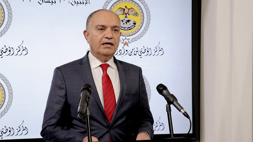 Minister of State for Media Affairs Amjad Adaileh speak during a press briefing at the National Centre for Security and Crisis Management on Monday (Petra photo)